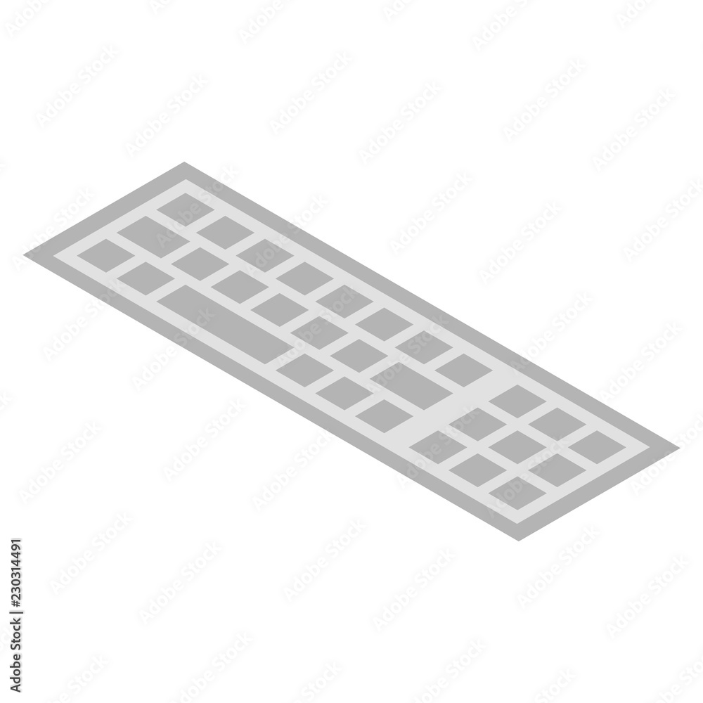Poster white keyboard icon. isometric of white keyboard vector icon for web design isolated on white backgr