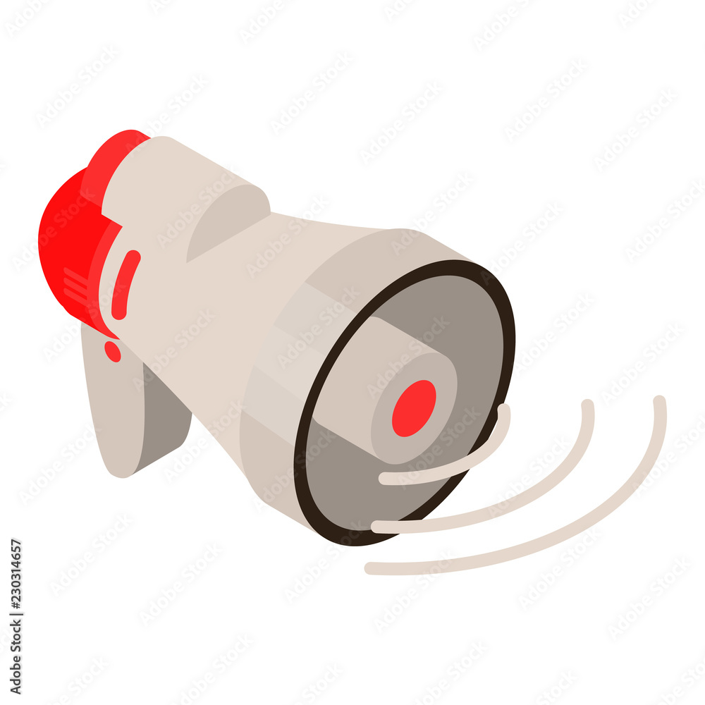 Poster Loudspeaker icon. Isometric of loudspeaker vector icon for web design isolated on white background