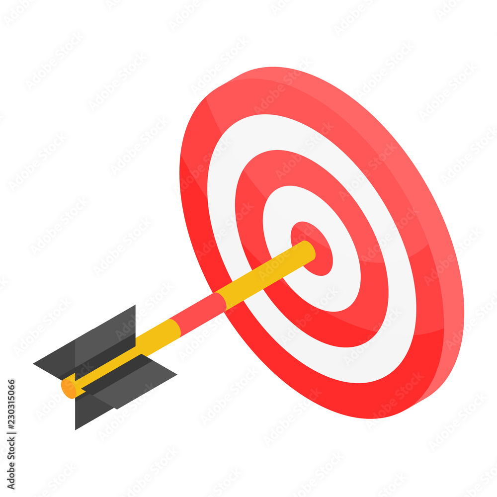 Poster bulleye shot icon. isometric of bulleye shot vector icon for web design isolated on white background