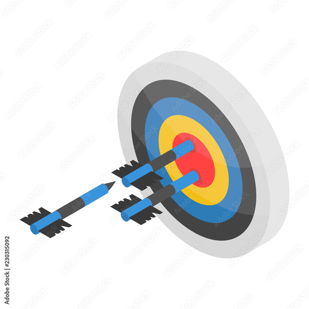 Poster arch shooting on target icon. isometric of arch shooting on target vector icon for web design isolat