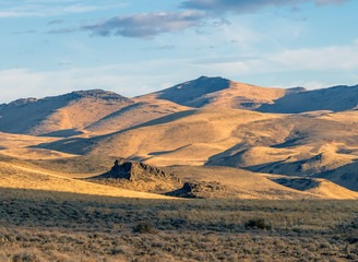 Beautiful landscape view of the desert mountains in Northern Nevada.