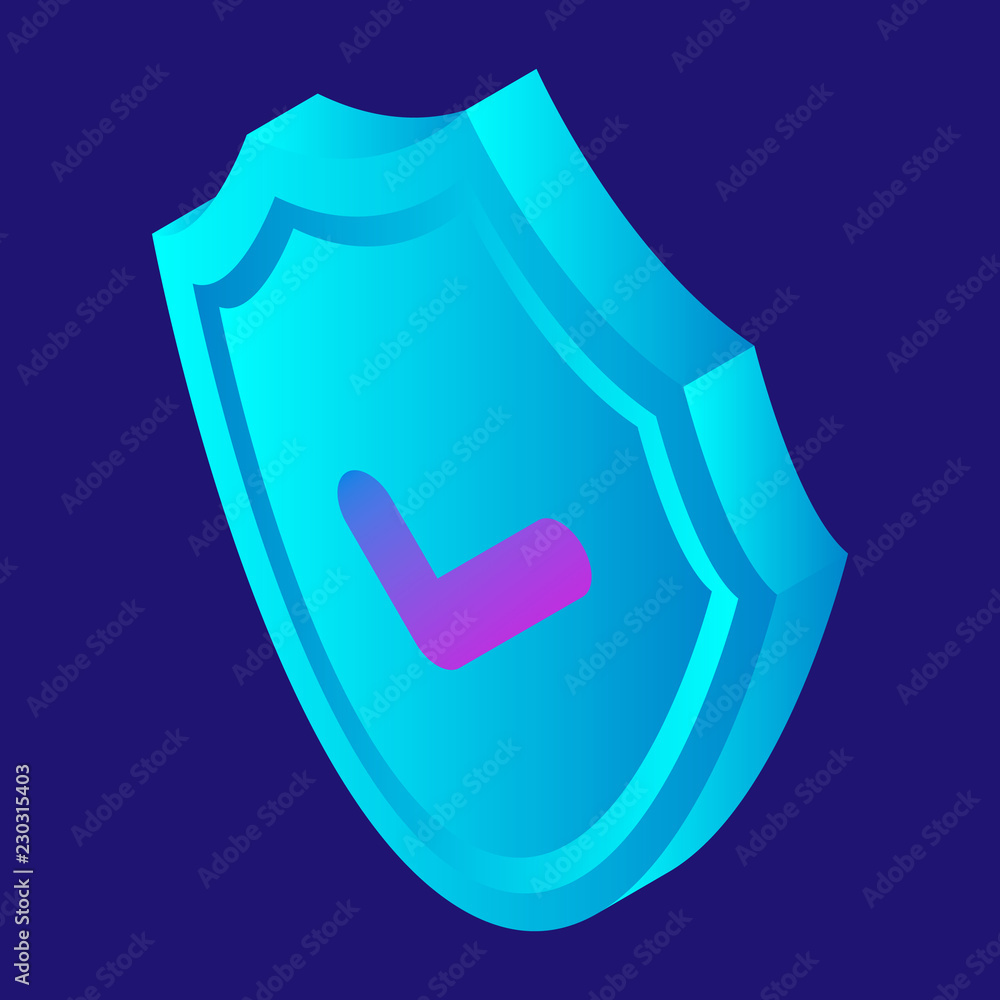 Poster digital security shield icon. isometric of digital security shield vector icon for web design isolat