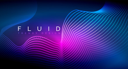 Digital flowing wave particles abstract background