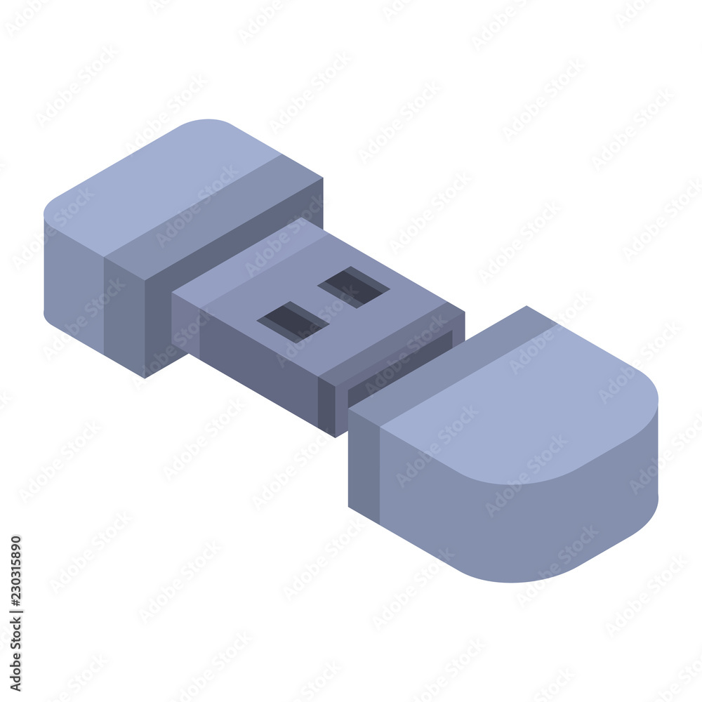 Poster micro usb flash icon. isometric of micro usb flash vector icon for web design isolated on white back