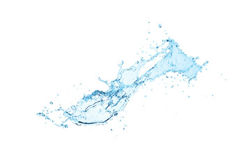 blue water splash isolated on white background