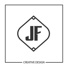 Initial JF Letter Logo Template Design