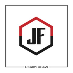 Initial JF Letter Logo Template Design