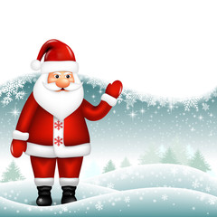 Christmas card with santa claus.