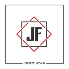 Initial JF Letter Logo Template Design