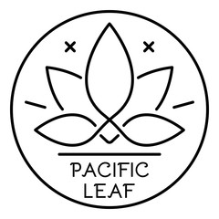 Cannabis pacific leaf logo. Outline cannabis pacific leaf vector logo for web design isolated on white background
