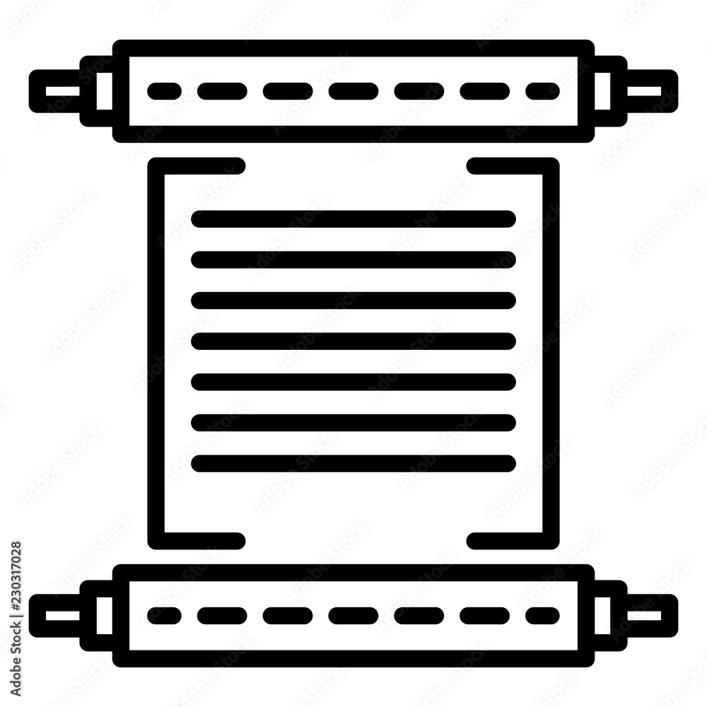 Poster hanukkah papyrus icon. outline hanukkah papyrus vector icon for web design isolated on white backgro