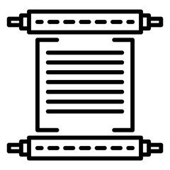 Hanukkah papyrus icon. Outline hanukkah papyrus vector icon for web design isolated on white background