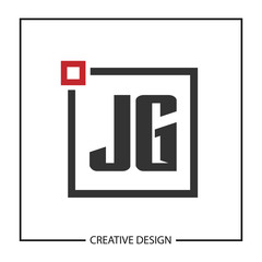 Initial JG Letter Logo Template Design