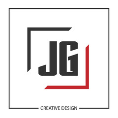 Initial JG Letter Logo Template Design