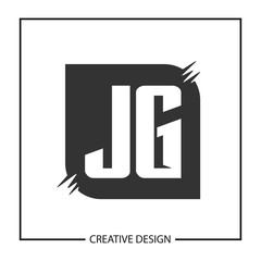 Initial JG Letter Logo Template Design