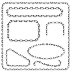 Vector realistic chain set. Set for creating frames, dividers wi