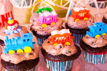 cupcakes with frosting and sprinkles