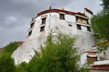 China,Tibet, Lhasa. The ancient monastery Pabongka in June, 7th century buildings