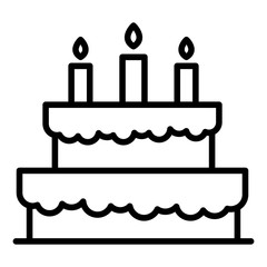 Holiday cake icon. Outline holiday cake vector icon for web design isolated on white background