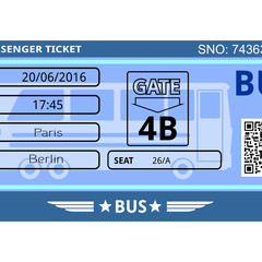 bus ticket, coupon, control, trip, flight, direction transport urban 