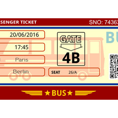 bus ticket, coupon, control, trip, flight, direction transport urban 