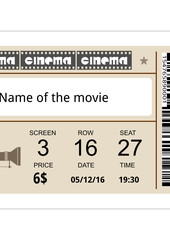 cinema ticket movie coupon admit film entertainment 