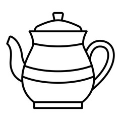 Tea pot icon. Outline tea pot vector icon for web design isolated on white background