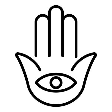 recommend clip art: Jewish eye palm icon. Outline jewish eye palm vector icon for web design isolated on white background