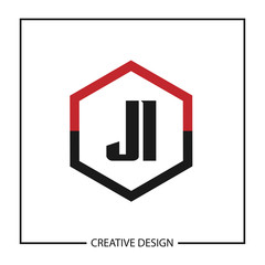 Initial JI Letter Logo Template Design