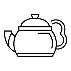 Black teapot icon. Outline black teapot vector icon for web design isolated on white background