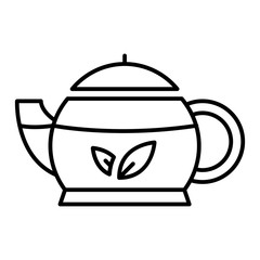 Oriental teapot icon. Outline oriental teapot vector icon for web design isolated on white background