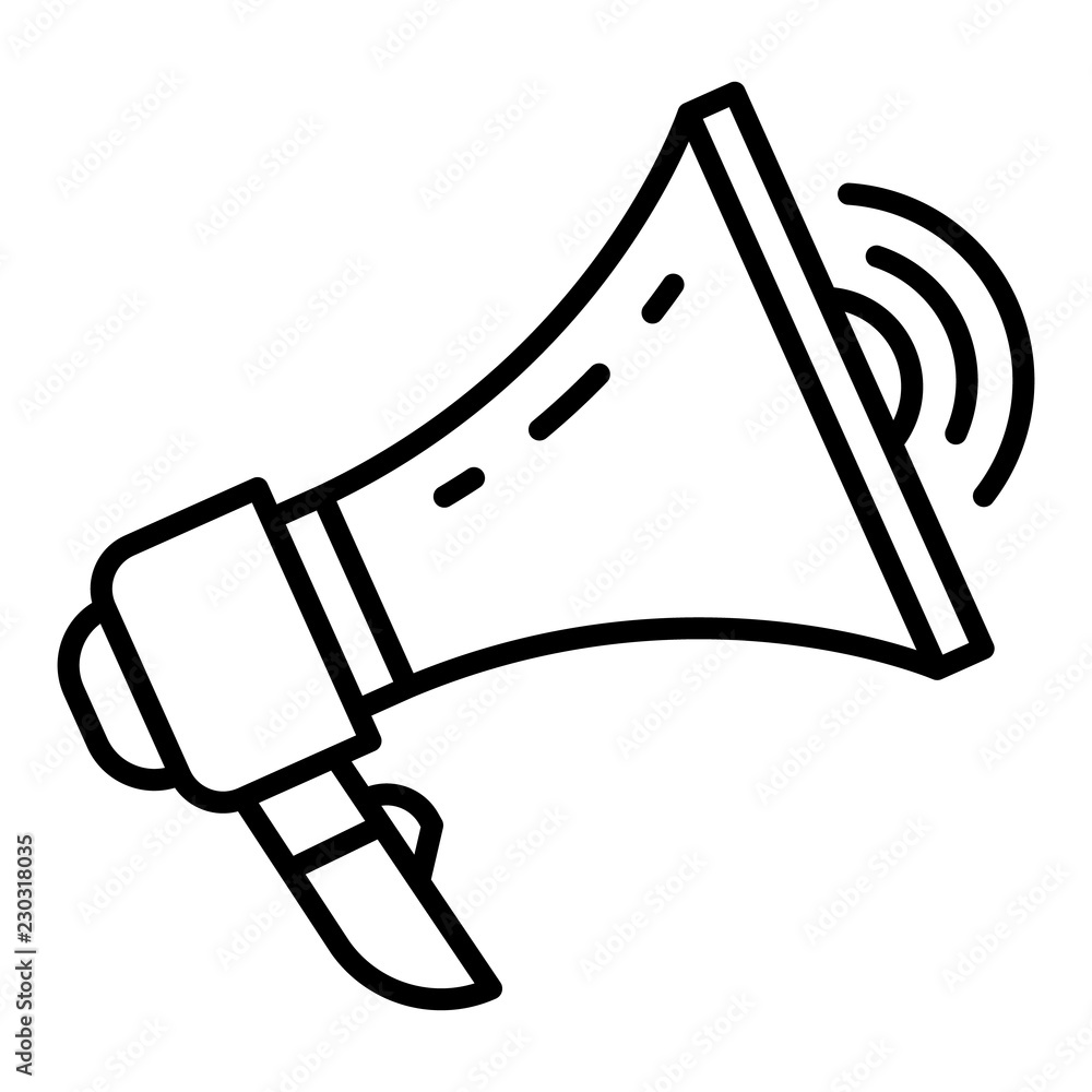 Poster loud megaphone icon. outline loud megaphone vector icon for web design isolated on white background