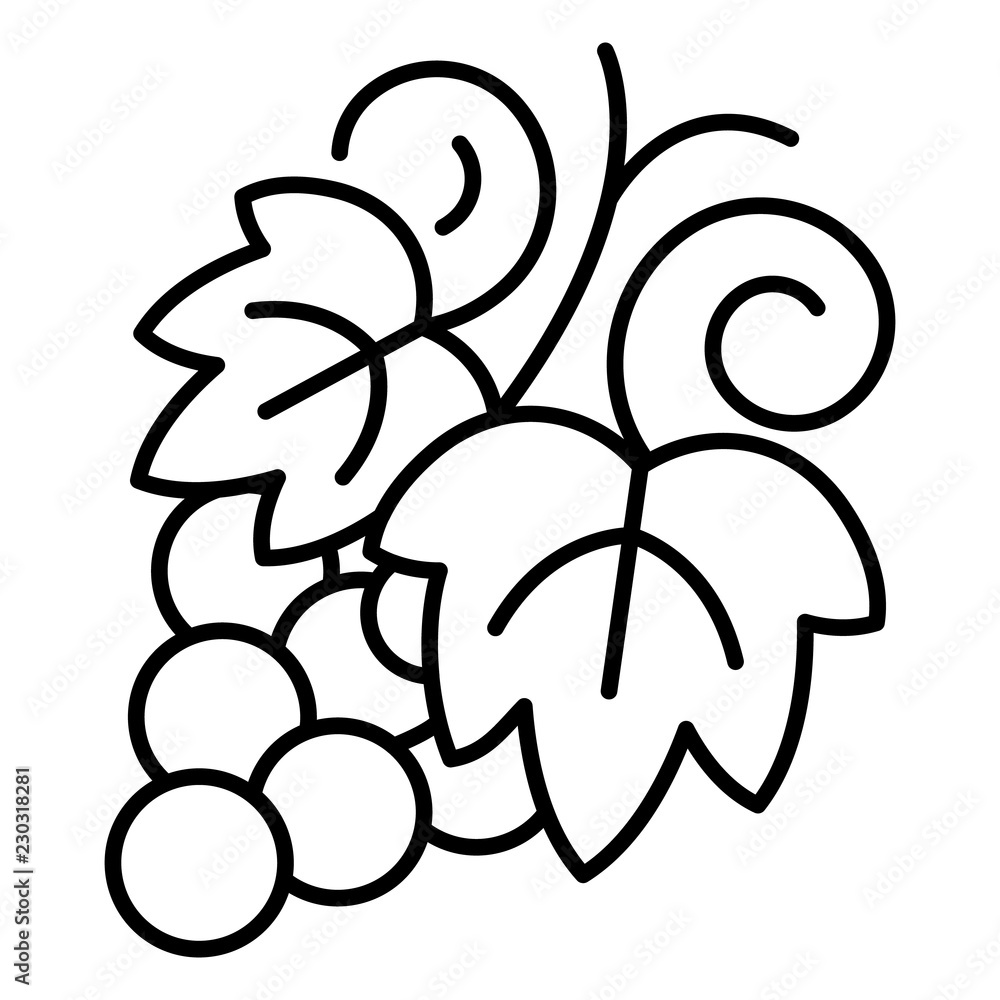 Aufkleber grapes icon. outline grapes vector icon for web design isolated on white background