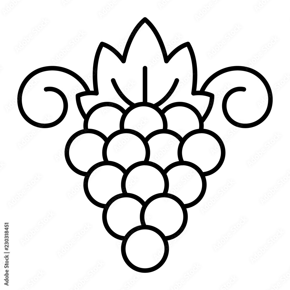 Aufkleber Sauvignon grape icon. Outline sauvignon grape vector icon for web design isolated on white background