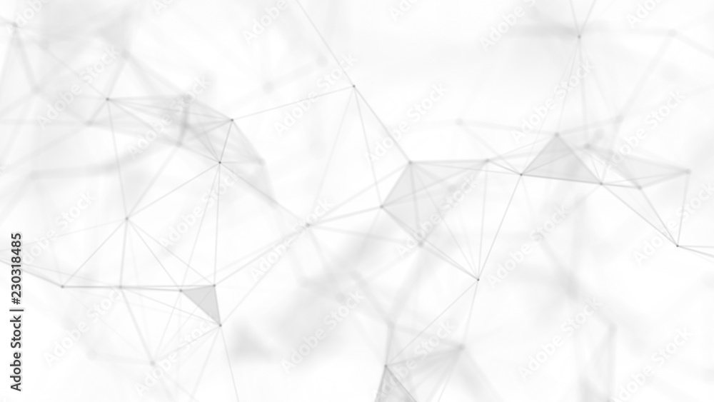 Poster abstract white futuristic background. white background. connecting dots and lines on white backgroun