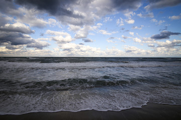 Black sea waters on the coastline of Bulgaria