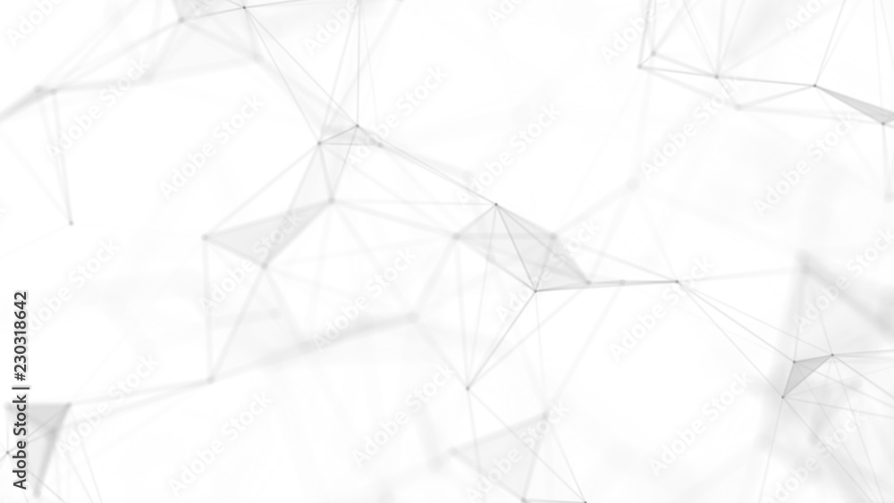 Leinwandbilder abstract white futuristic background. white background. connecting dots and lines on white backgroun