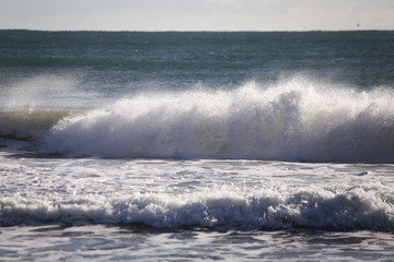 Black sea waters on the coastline of Bulgaria