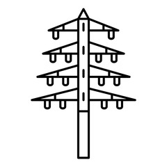 Danger electric tower icon. Outline danger electric tower vector icon for web design isolated on white background