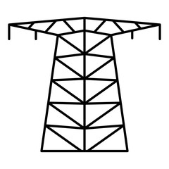Large electric tower icon. Outline large electric tower vector icon for web design isolated on white background