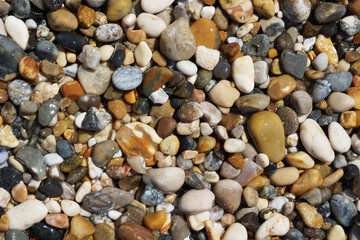 sea wet pebbles
