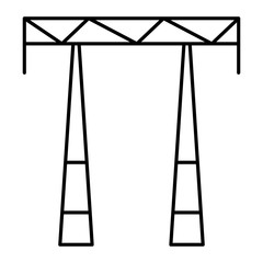 Ac electric tower icon. Outline ac electric tower vector icon for web design isolated on white background