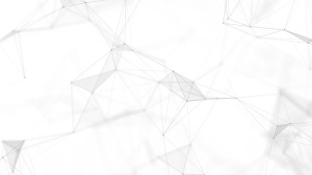 Abstract white futuristic background. White background. connecting dots and lines on white background. 4k rendering.