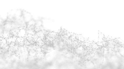 Abstract white futuristic background. White background. connecting dots and lines on white...