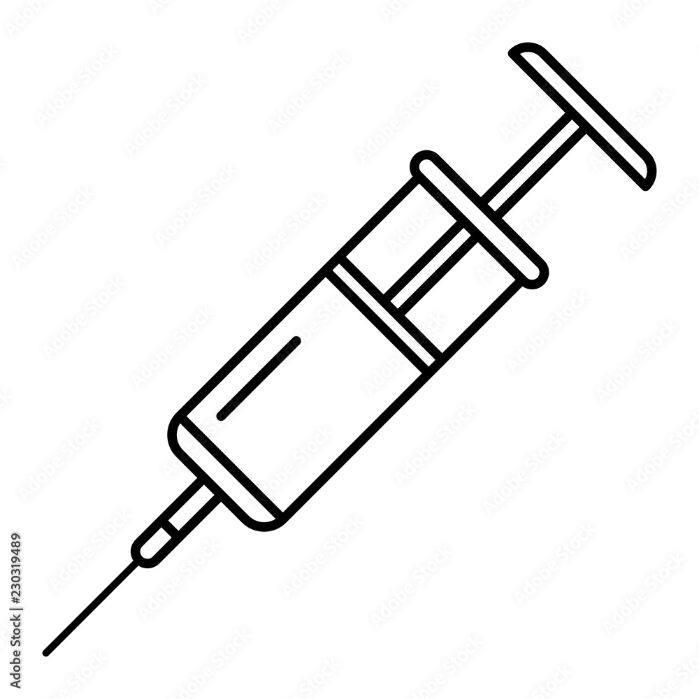 Poster syringe icon. outline syringe vector icon for web design isolated on white background