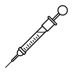 Small syringe icon. Outline small syringe vector icon for web design isolated on white background