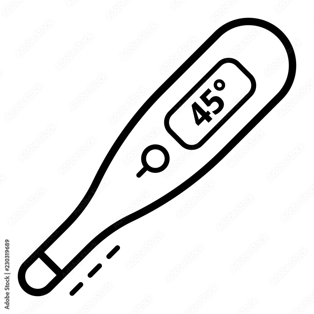 Poster high temperature thermometer icon. outline high temperature thermometer vector icon for web design i