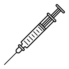 Vaccine syringe icon. Outline vaccine syringe vector icon for web design isolated on white background