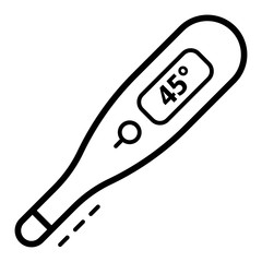 High temperature thermometer icon. Outline high temperature thermometer vector icon for web design isolated on white background