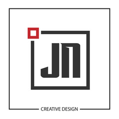 Initial JN Letter Logo Template Design